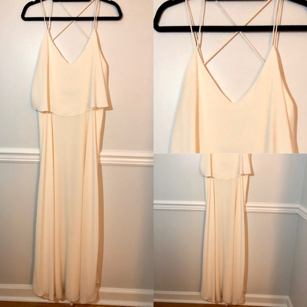 Zara silk strappy maxi dress
